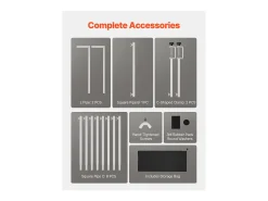 Suporte de Haste de Mesa SucceBuy com Pinças, Suporte de Arco de Mesa, Altura Ajustável 33-106.7 cm Comprimento Ajustável 71.1-249 cm, Quadro de Arco de Metal