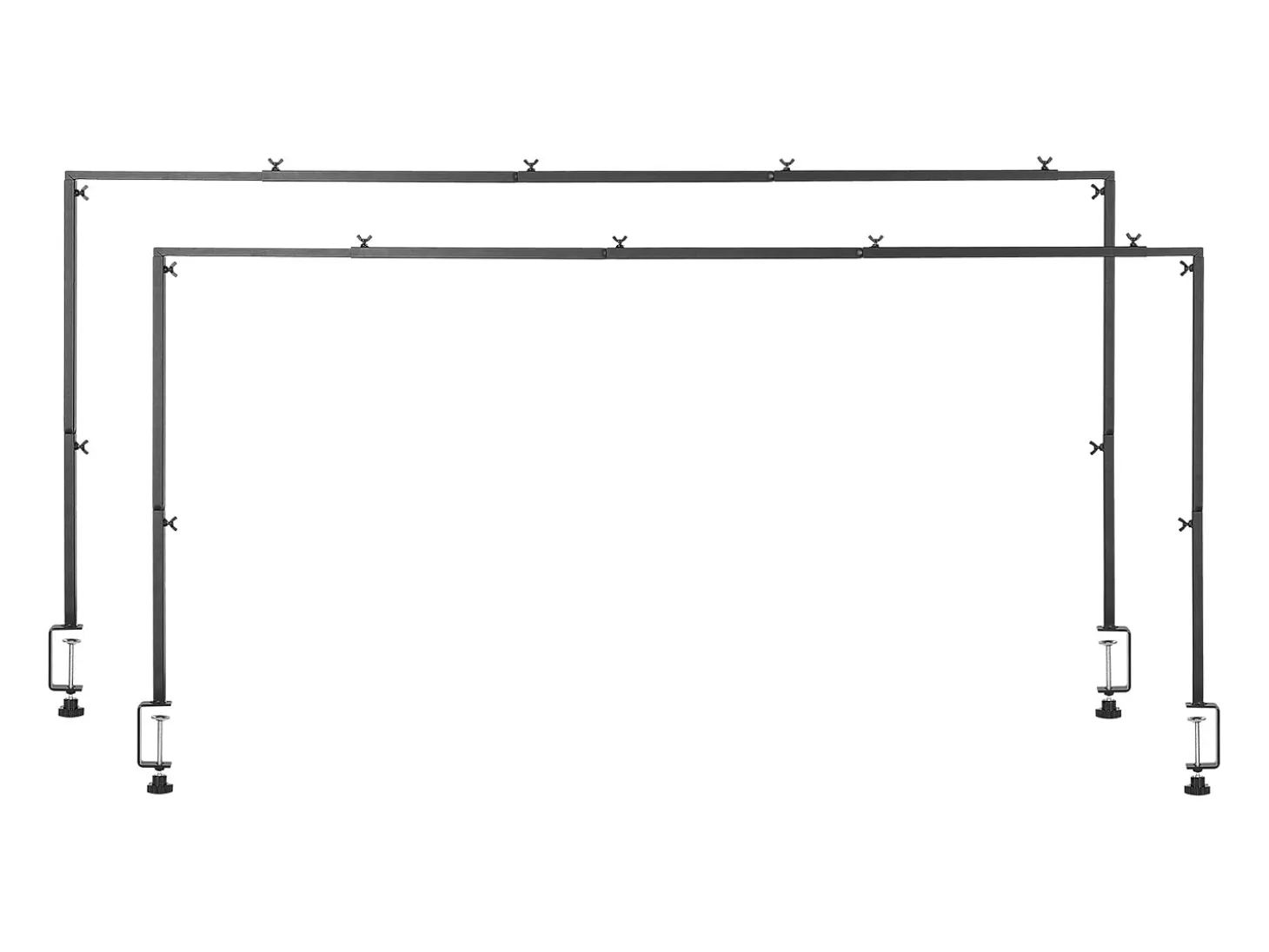 Suporte de Haste de Mesa SucceBuy com Pinças, Suporte de Arco de Mesa, 2 PCS, Altura Ajustável 33-106.7 cm Comprimento Ajustável 71.1-249 cm, Quadro de Arco