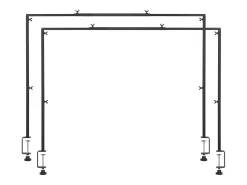 Suporte de Haste de Mesa SucceBuy com Pinças, Suporte de Arco de Mesa, 2 PCS, Altura Ajustável 33-106.7 cm Comprimento Ajustável 71.1-249 cm, Quadro de Arco