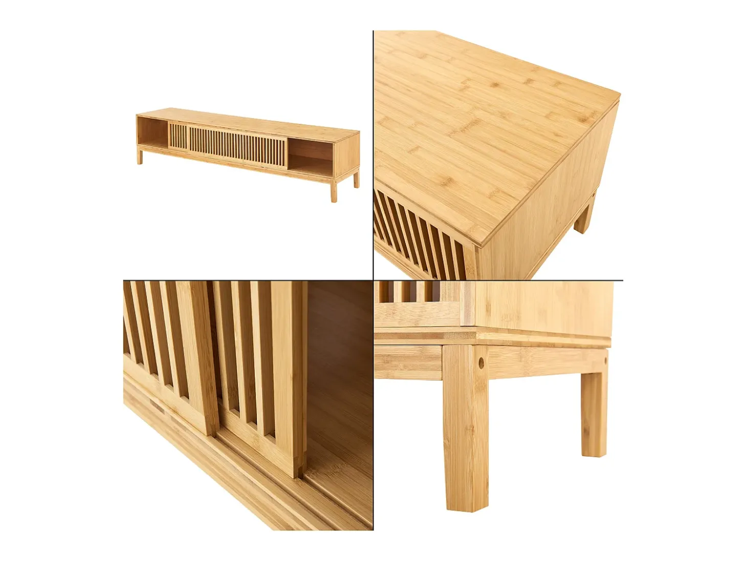 Suporte de TV em bambu 160 x 40 x 38 cm cor natural 03_0007873