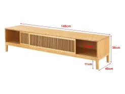 Suporte de TV em bambu 140 x 40 x 38 cm cor natural 03_0007872