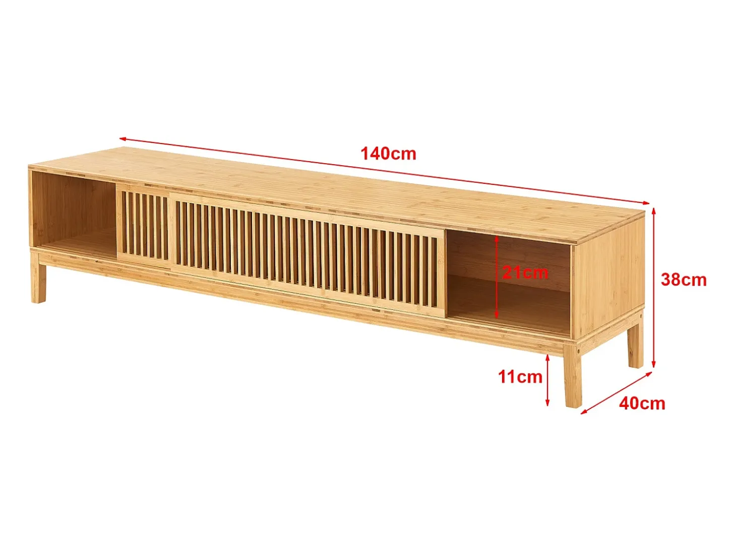 Suporte de TV em bambu 140 x 40 x 38 cm cor natural 03_0007872
