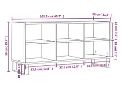 Suporte de TV multimídia prateleira de TV aparador de TV sala de jantar sala de estar quarto 1035 x 30 x 50 cm madeira projetada cinza 02_0025644