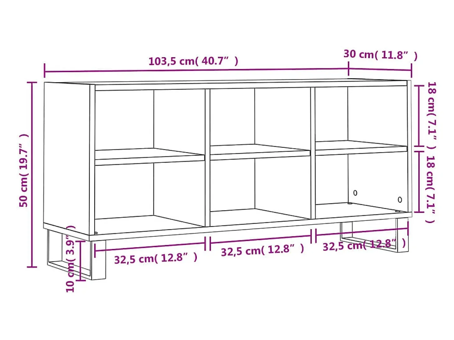 Suporte de TV multimídia prateleira de TV aparador de TV sala de jantar sala de estar quarto sonoma 1035 x 30 x 50 cm madeira projetada cinza 02_0028373
