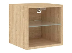 Suporte de TV multimídia prateleira de TV buffet de TV sala de jantar sala de estar quarto com LED 6 peças carvalho Sonoma madeira projetada marrom 02_0029458