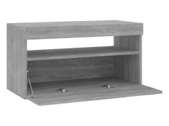 Suporte de TV multimídia prateleira de TV aparador armário de TV sala de jantar sala de estar quarto com luzes LED Sonoma 75 x 35 x 40 cm cinza 02_0026828