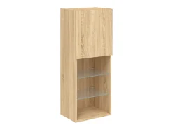 Suporte de TV multimídia prateleira de TV buffet de TV sala de jantar sala de estar quarto com LED 4 peças carvalho Sonoma madeira projetada marrom 02_0029363