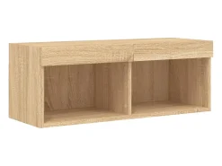 Suporte de TV multimídia prateleira de TV buffet de TV sala de jantar sala de estar quarto com LED 4 peças carvalho Sonoma madeira projetada marrom 02_0029363