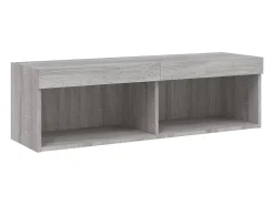 Suporte de TV multimídia prateleira de TV buffet de TV sala de jantar sala de estar quarto com LED 6 peças Sonoma Engineered Wood cinza 02_0029463
