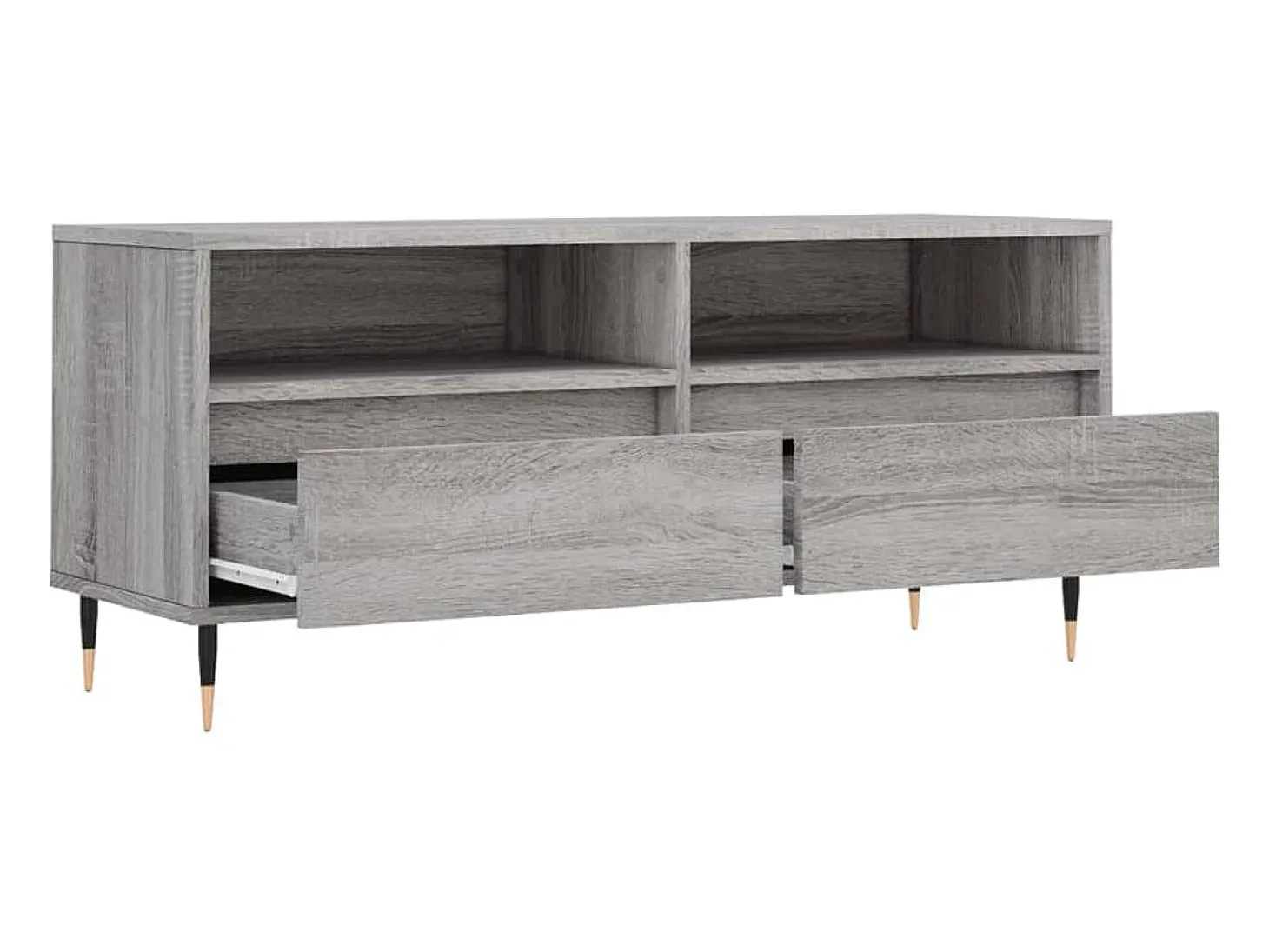 Suporte de TV multimídia prateleira de TV buffet de TV sala de jantar sala de estar quarto sonoma 100 x 345 x 445 cm madeira projetada cinza 02_0028325