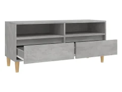 Suporte de TV multimídia prateleira de TV aparador de TV sala de jantar sala de estar quarto 100 x 345 x 445 cm madeira projetada cinza 02_0025475