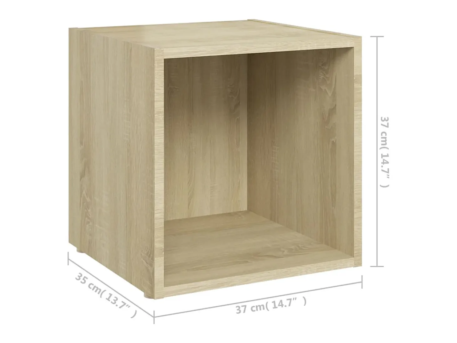 Suporte de TV multimídia prateleira de TV aparador de TV sala de jantar sala de estar quarto carvalho Sonoma 37 x 35 x 37 cm madeira de engenharia marrom 02_0027525