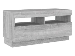 Suporte de TV multimídia prateleira de TV aparador armário de TV sala de jantar sala de estar quarto com luzes LED Sonoma 80 x 35 x 40 cm cinza 02_0026830