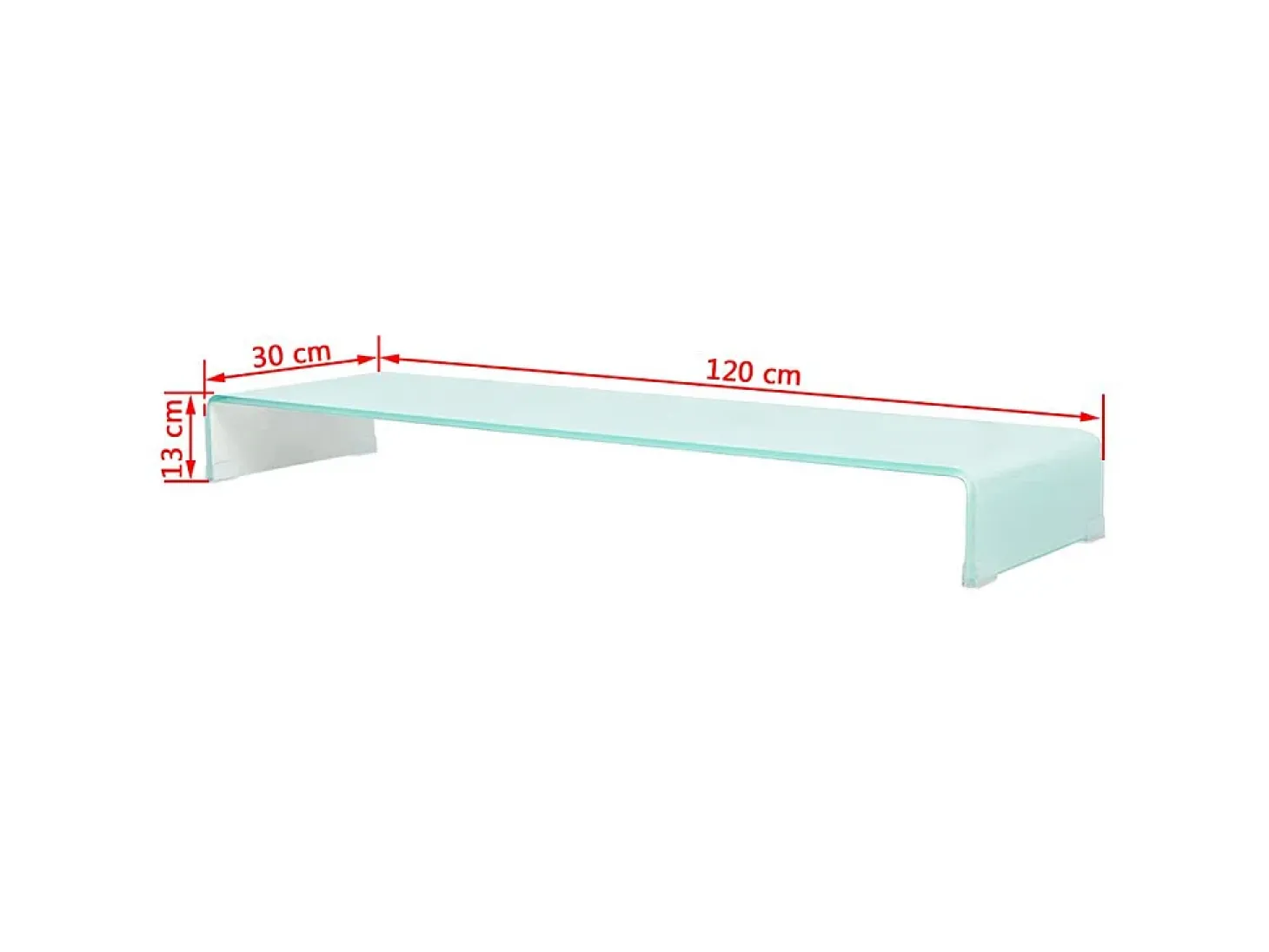 Suporte de TV/aparador/monitor de design prático para TV de vidro branco de 120 cm 2502225