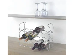 Suporte empilhável para 12 garrafas modulável em metaltext cinza Polytherm®