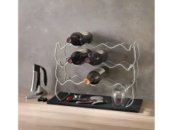 Suporte empilhável para 12 garrafas modulável em metaltext cinza Polytherm®