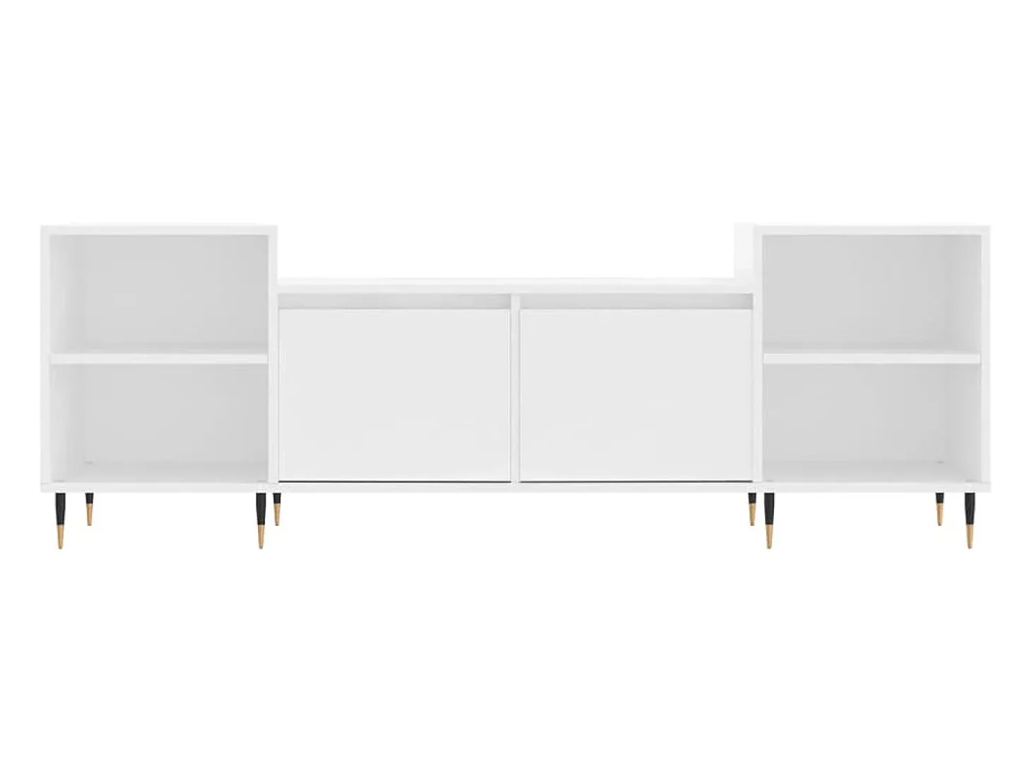 Suporte multimídia para TV prateleira para TV aparador armário para TV sala de jantar sala de estar quarto 160 x 35 x 55 cm madeira engenheirada branca 02_0026061