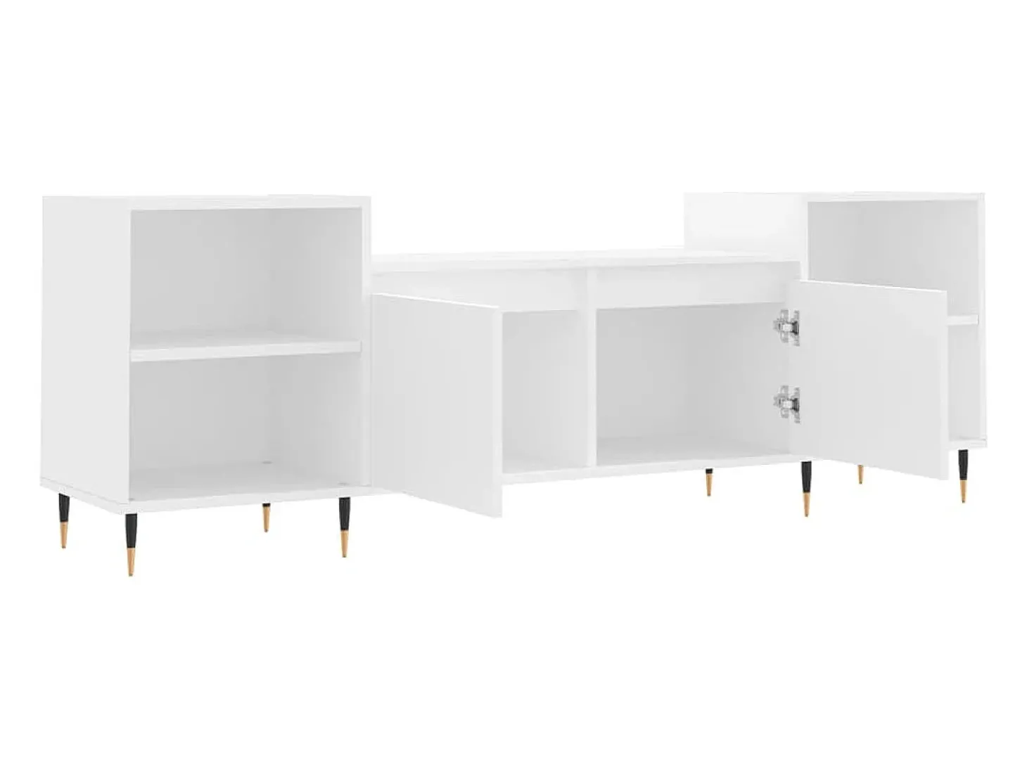 Suporte multimídia para TV prateleira para TV aparador armário para TV sala de jantar sala de estar quarto 160 x 35 x 55 cm madeira engenheirada branca 02_0026061