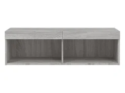 Suporte multimídia para TV prateleira para TV aparador armário para TV sala de jantar sala de estar quarto com luzes LED Sonoma 100 x 30 x 30 cm cinza 02_0026794