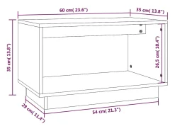 Suporte multimídia para TV prateleira para TV aparador armário para TV sala de jantar sala de estar quarto 60 x 35 x 35 cm madeira maciça de pinho marrom 02_0026134
