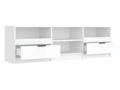 Suporte multimídia para TV prateleira para TV aparador armário para TV sala de jantar sala de estar quarto 150 x 33,5 x 45 cm madeira engenheirada branca 02_0026009