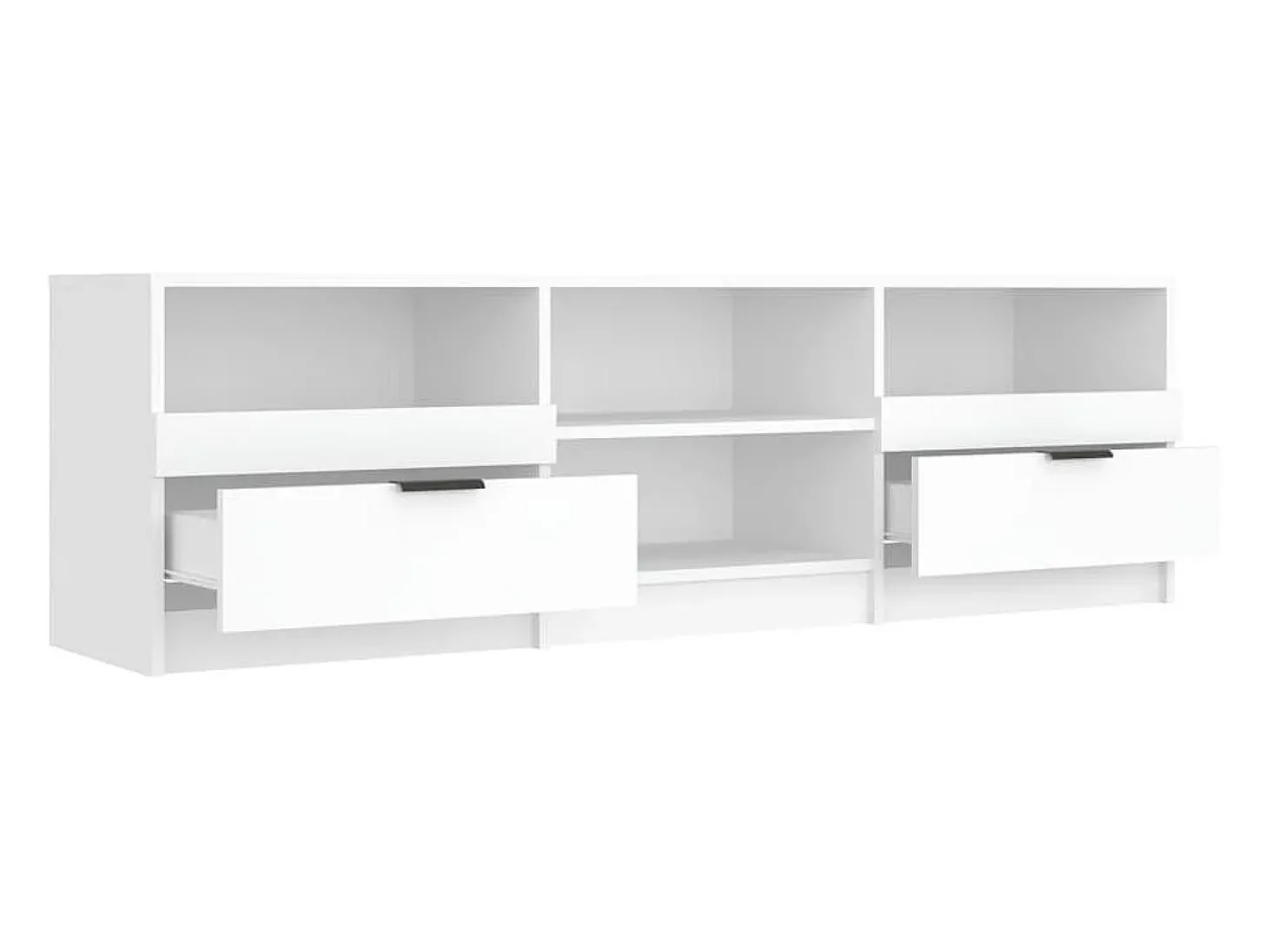 Suporte multimídia para TV prateleira para TV aparador armário para TV sala de jantar sala de estar quarto 150 x 33,5 x 45 cm madeira engenheirada branca 02_0026009
