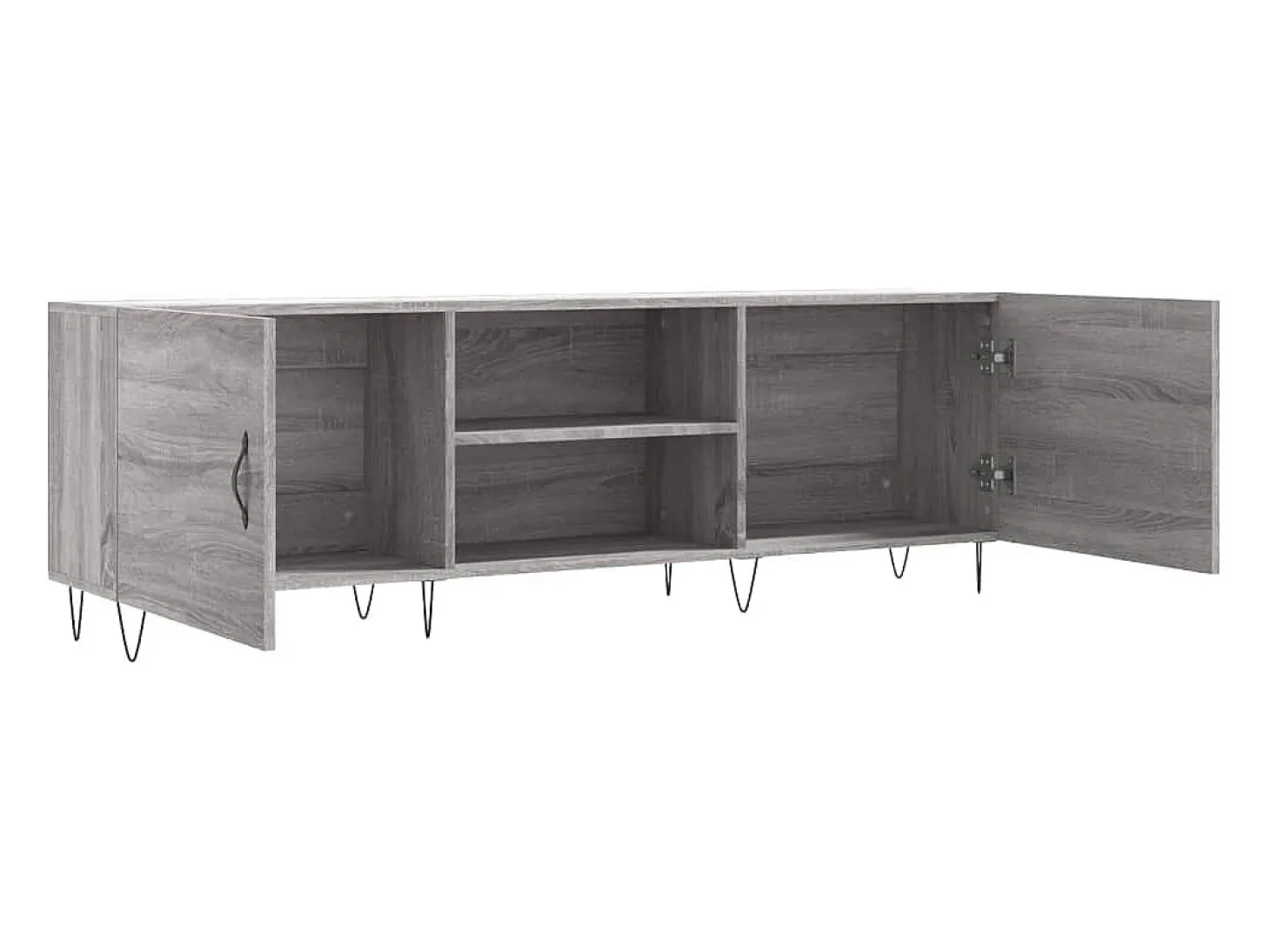 Suporte multimídia para TV prateleira para TV aparador para TV sala de jantar sala de estar quarto Sonoma 150 x 30 x 50 cm madeira industrializada cinza 02_0028404