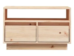 Suporte multimídia para TV prateleira para TV aparador armário para TV sala de jantar sala de estar quarto 60 x 35 x 37 cm madeira maciça de pinho marrom 02_0026138