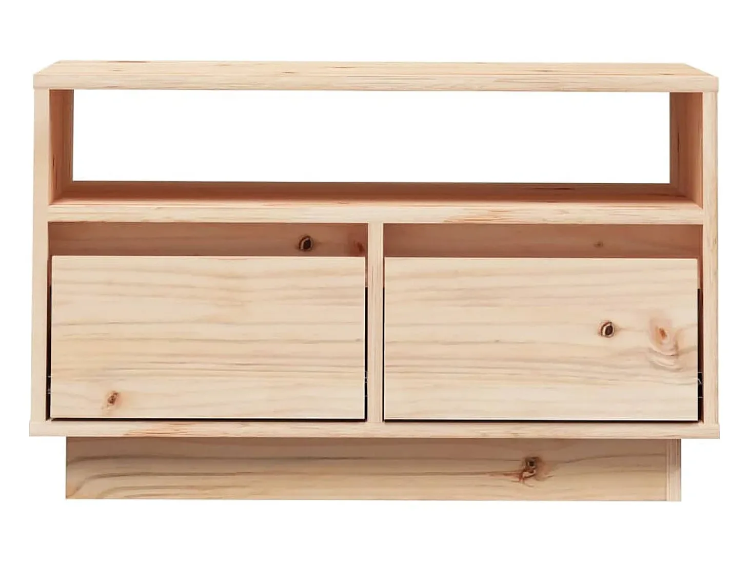 Suporte multimídia para TV prateleira para TV aparador armário para TV sala de jantar sala de estar quarto 60 x 35 x 37 cm madeira maciça de pinho marrom 02_0026138