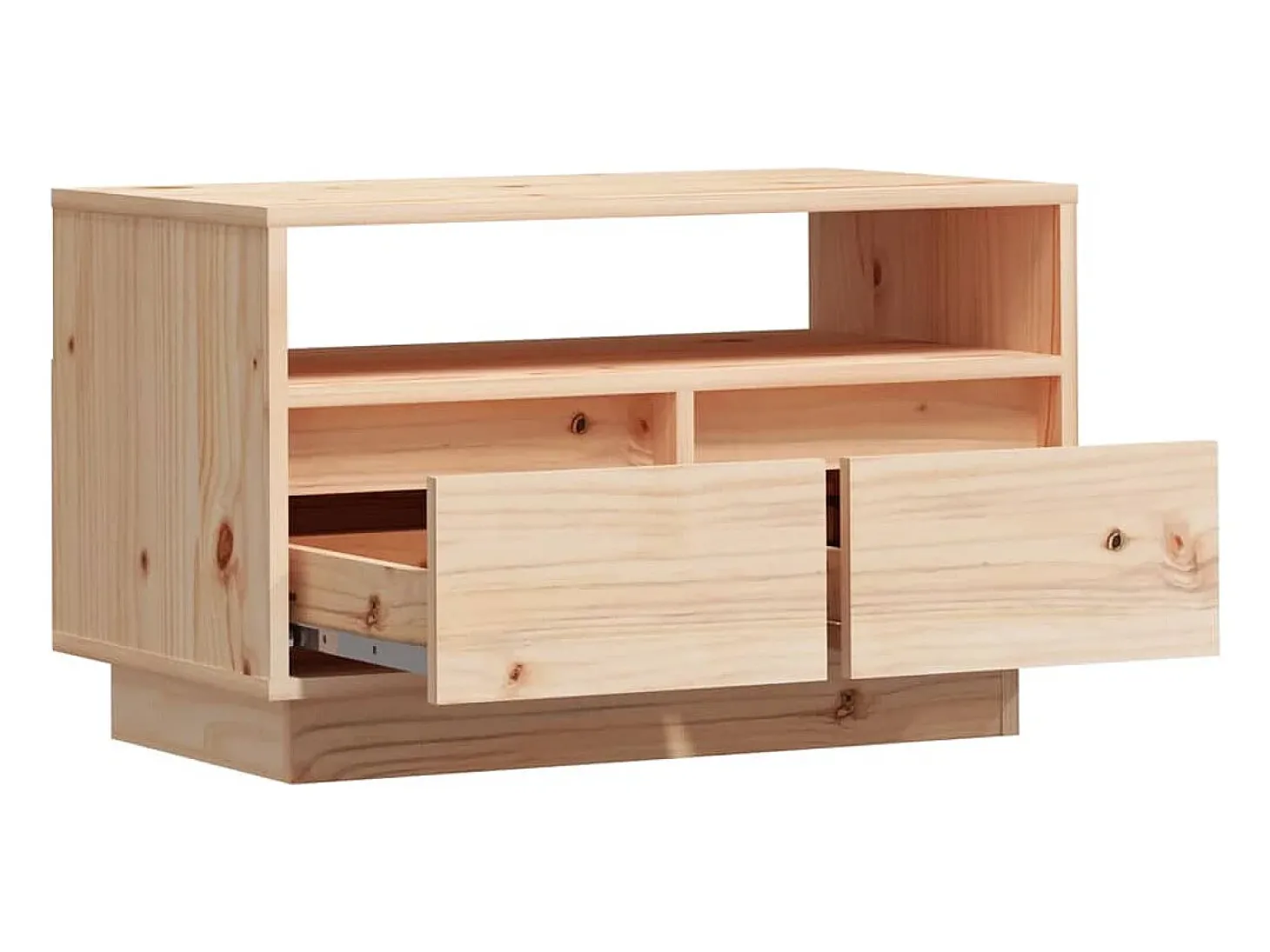 Suporte multimídia para TV prateleira para TV aparador armário para TV sala de jantar sala de estar quarto 60 x 35 x 37 cm madeira maciça de pinho marrom 02_0026138