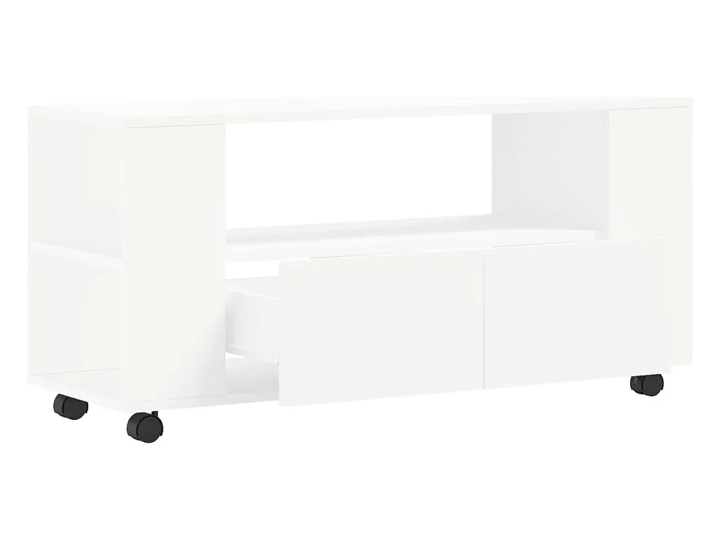 Suporte multimídia para TV prateleira para TV aparador armário para TV sala de jantar sala de estar quarto 102 x 34,5 x 43 cm madeira engenheirada branca 02_0025559