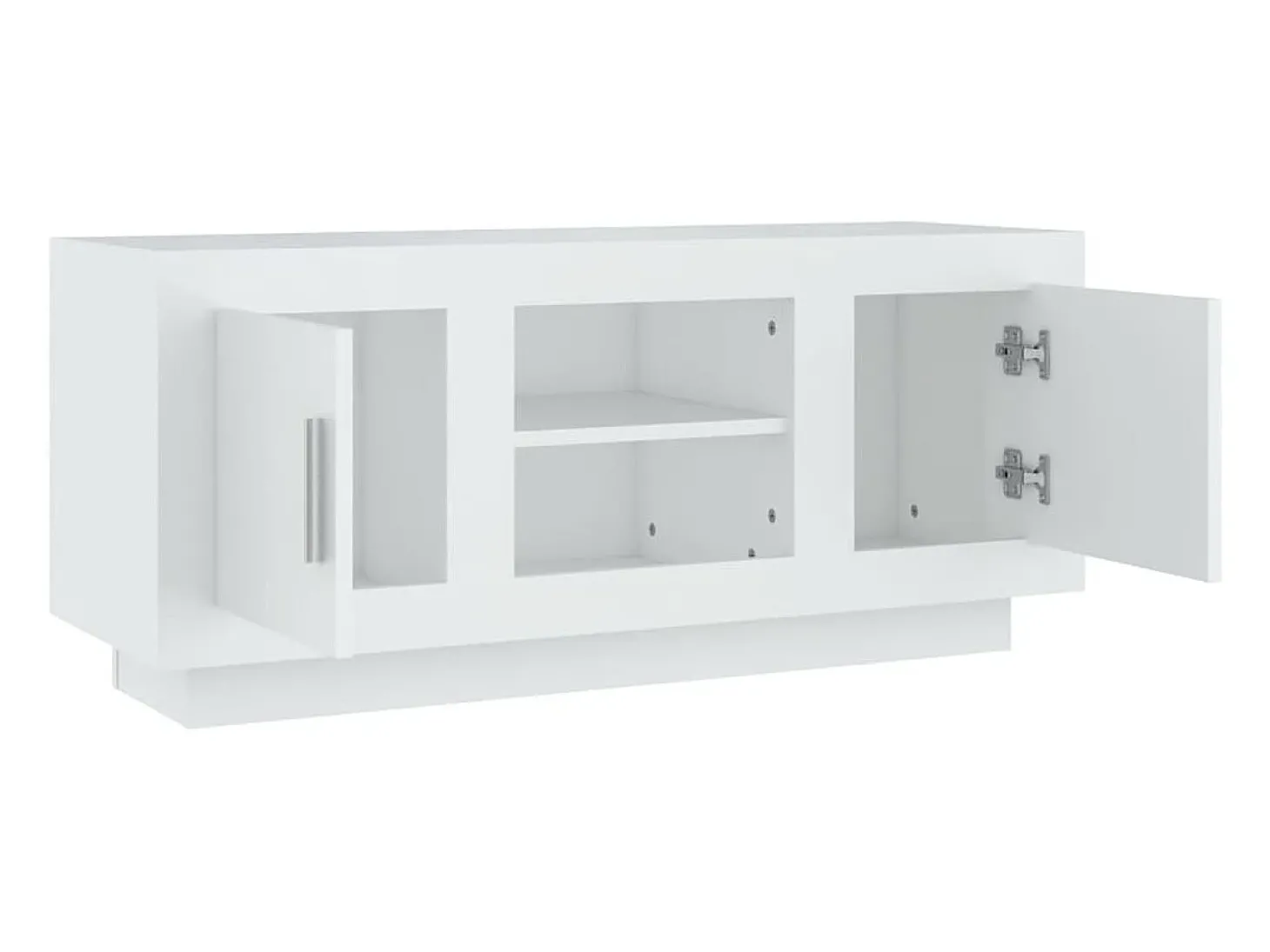 Suporte multimídia para TV prateleira para TV aparador para TV sala de jantar sala de estar quarto 102 x 35 x 45 cm madeira engenheirada branca 02_0025569