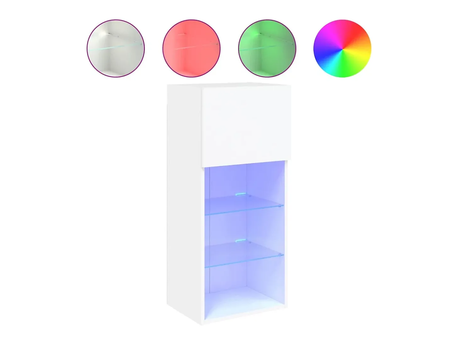 Suporte multimídia para TV prateleira para TV aparador móvel para TV para sala de jantar sala de estar quarto com luzes LED 40,5 x 30 x 90 cm branco 02_0026602