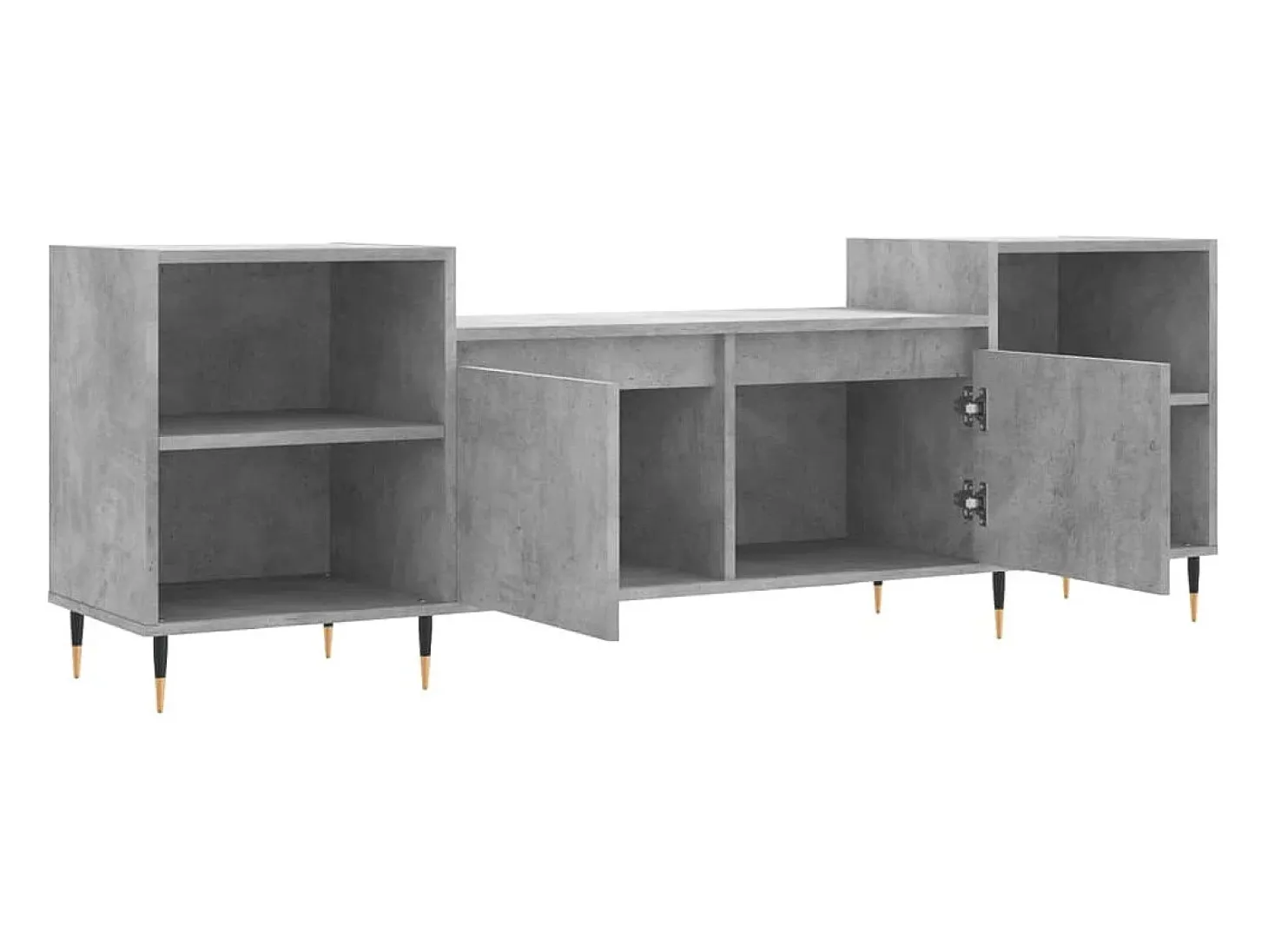 Suporte multimídia para TV prateleira para TV aparador armário para TV sala de jantar sala de estar quarto 160 x 35 x 55 cm madeira industrializada cinza 02_0026062