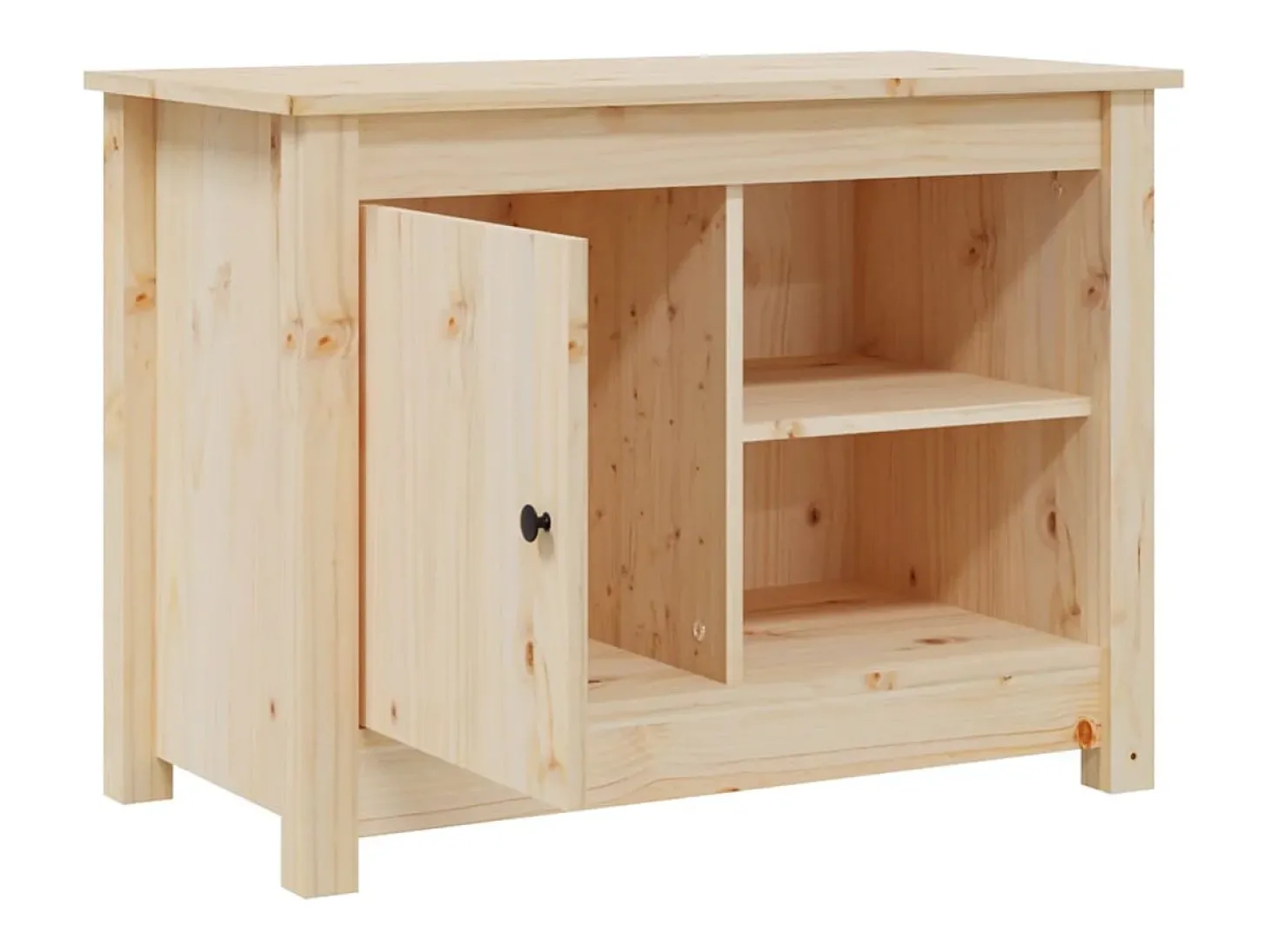 Suporte multimídia para TV prateleira para TV aparador para TV sala de jantar sala de estar quarto 70 x 36,5 x 52 cm madeira maciça de pinho marrom 02_0026190