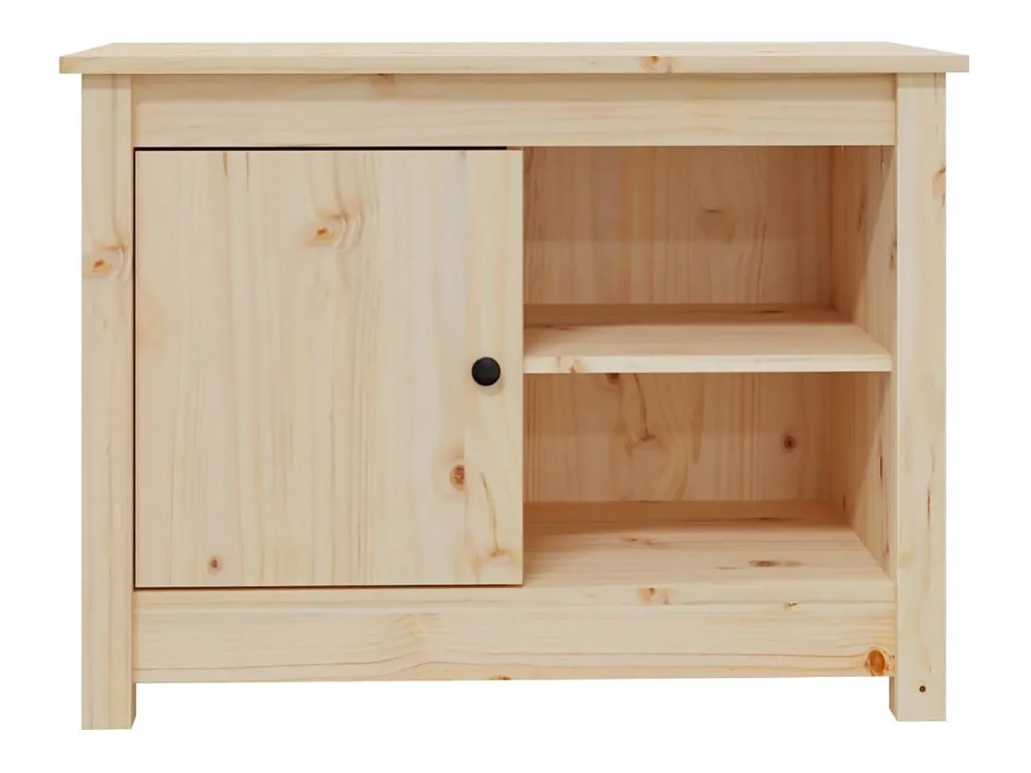 Suporte multimídia para TV prateleira para TV aparador para TV sala de jantar sala de estar quarto 70 x 36,5 x 52 cm madeira maciça de pinho marrom 02_0026190