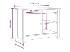 Suporte multimídia para TV prateleira para TV aparador para TV sala de jantar sala de estar quarto 70 x 36,5 x 52 cm madeira maciça de pinho marrom 02_0026190