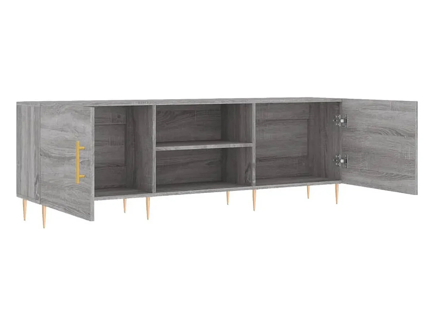 Suporte multimídia para TV prateleira para TV aparador para TV sala de jantar sala de estar quarto Sonoma 150 x 30 x 50 cm madeira industrializada cinza 02_0028402