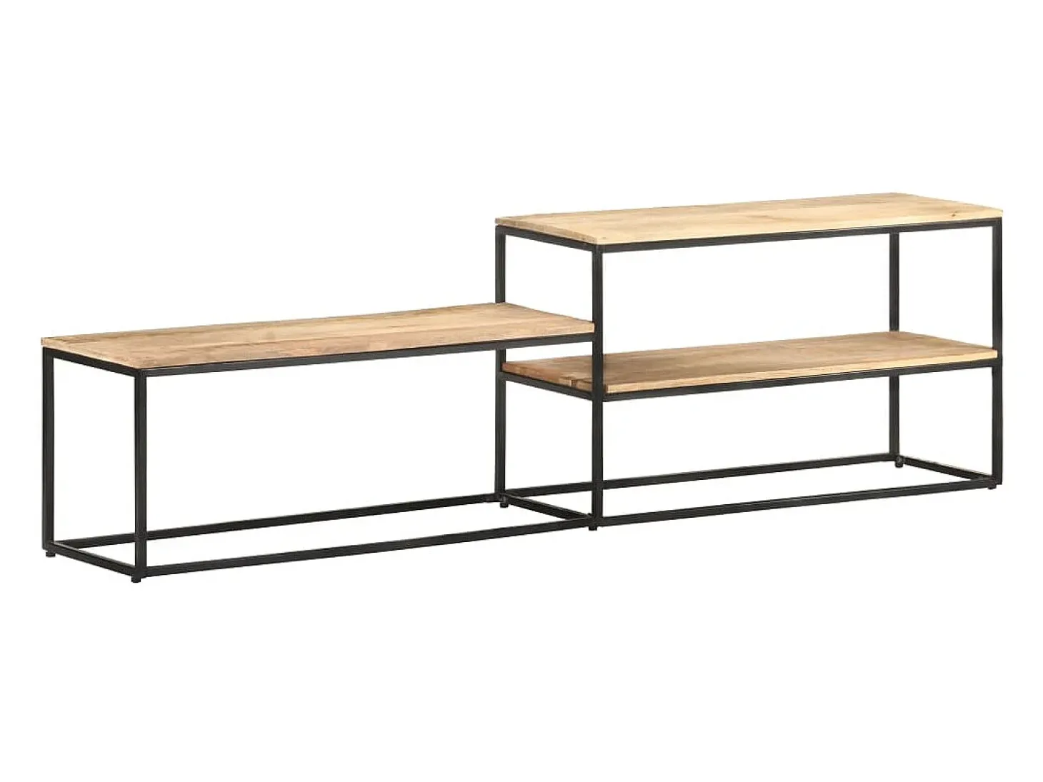 Suporte multimídia para TV prateleira para TV aparador para TV sala de jantar sala de estar quarto 180 x 30 x 50 cm madeira de mangueira marrom natural 02_0026089