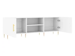 Suporte multimídia para TV prateleira para TV aparador para TV sala de jantar sala de estar quarto 150 x 30 x 50 cm madeira engenheirada branca 02_0025992