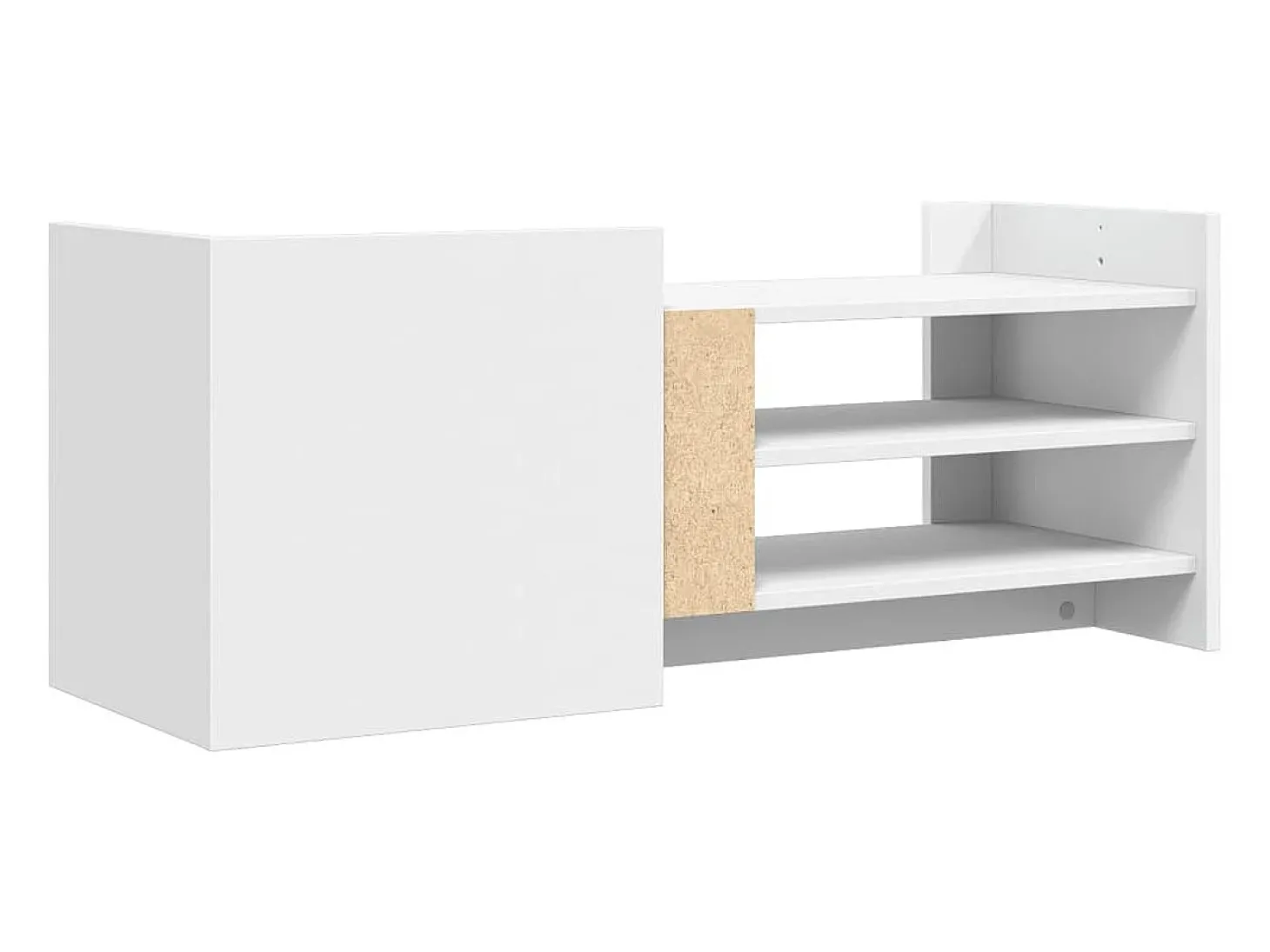 Suporte multimídia para TV prateleira para TV aparador para TV sala de jantar sala de estar quarto 100 x 35 x 40 cm madeira engenheirada branca 02_0025486