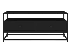 Suporte multimídia para TV prateleira para TV aparador armário para TV sala de jantar sala de estar quarto 100 x 35 x 45 cm madeira engenheirada preta 02_0025499