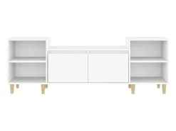 Suporte multimídia para TV prateleira para TV aparador armário para TV sala de jantar sala de estar quarto 160 x 35 x 55 cm madeira engenheirada branca 02_0026059