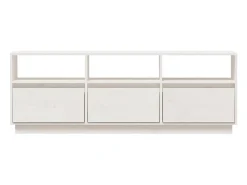 Suporte multimídia para TV estante para TV aparador armário para TV sala de jantar sala de estar quarto 140 x 37 x 50 cm madeira maciça de pinho branco 02_0025929