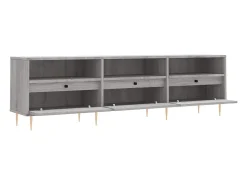 Suporte multimídia para TV prateleira para TV móvel para TV sala de jantar sala de estar quarto Sonoma 150 x 30 x 44,5 cm madeira industrializada cinza 02_0028398