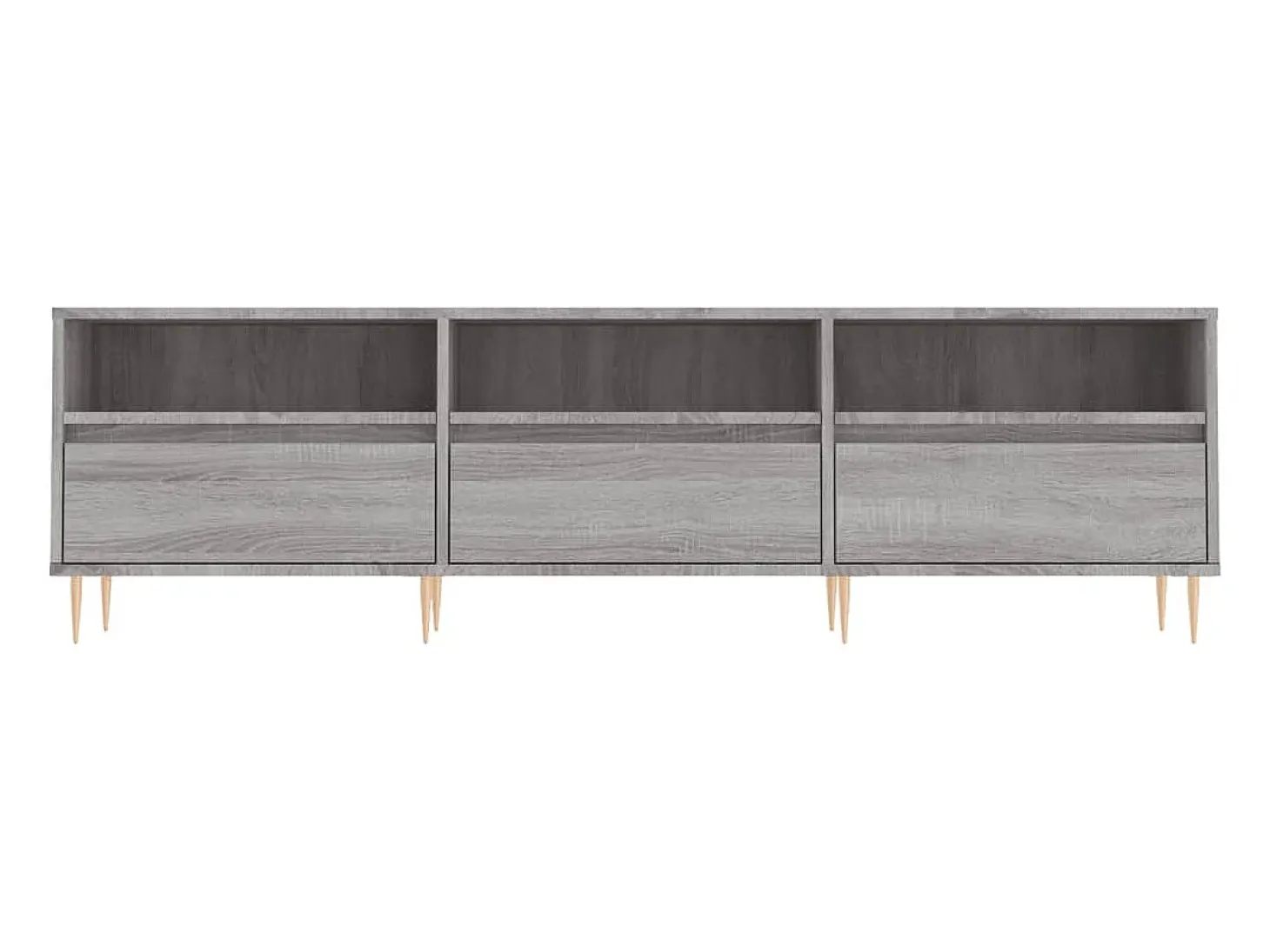 Suporte multimídia para TV prateleira para TV móvel para TV sala de jantar sala de estar quarto Sonoma 150 x 30 x 44,5 cm madeira industrializada cinza 02_0028398