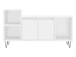 Suporte multimídia para TV prateleira para TV aparador para TV sala de jantar sala de estar quarto 100 x 35 x 55 cm madeira engenheirada branca 02_0025508