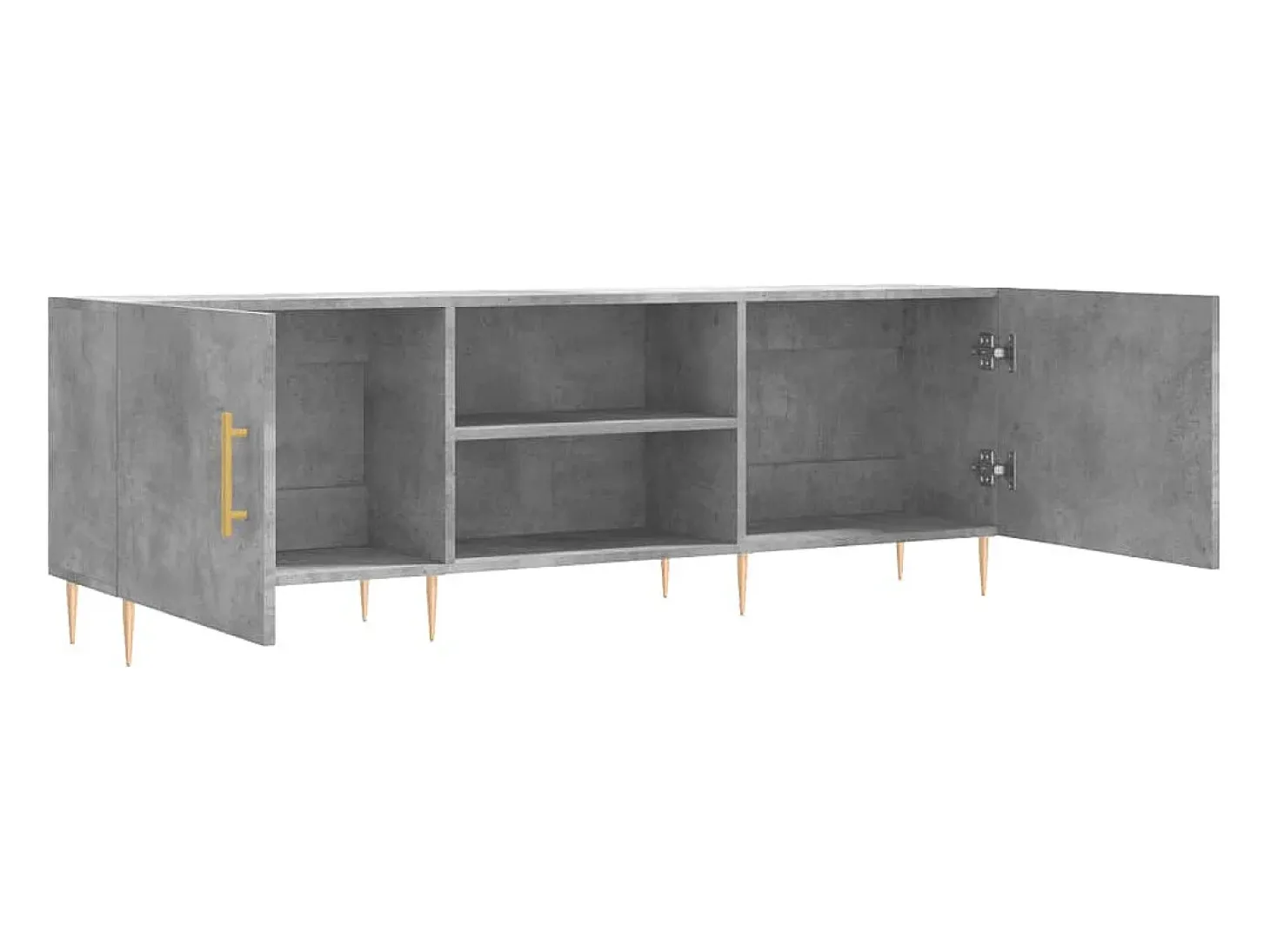 Suporte multimídia para TV prateleira para TV aparador armário para TV sala de jantar sala de estar quarto 150 x 30 x 50 cm madeira industrializada cinza 02_0025997