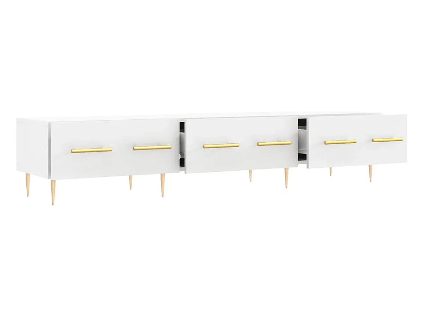 Suporte multimídia para TV prateleira para TV aparador armário para TV sala de jantar sala de estar quarto 150 x 36 x 30 cm madeira engenheirada branca 02_0026022