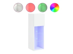 Suporte multimídia para TV prateleira para TV aparador móvel para TV para sala de jantar sala de estar quarto com luzes LED 30,5 x 30 x 90 cm branco 02_0026590
